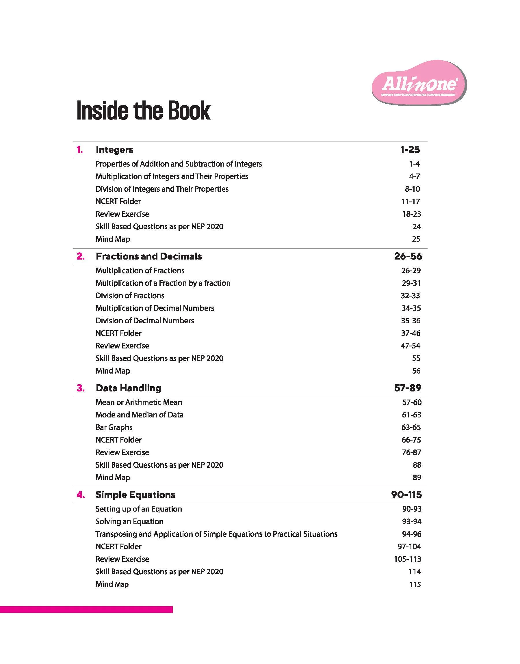 CBSE All in One Mathematics Class 7 Exam 2025-26 | Sample Question Papers, Mind Map & Competency Based Questions | Based on Latest NCERT - Image 3