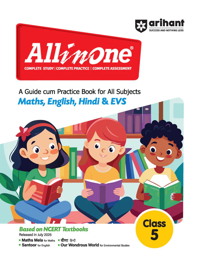 All in One Class 5 Maths , English , Hindi & EVS | A Guide cum Practice Book for All Subjects | Based on New NCERT Released in July 2025