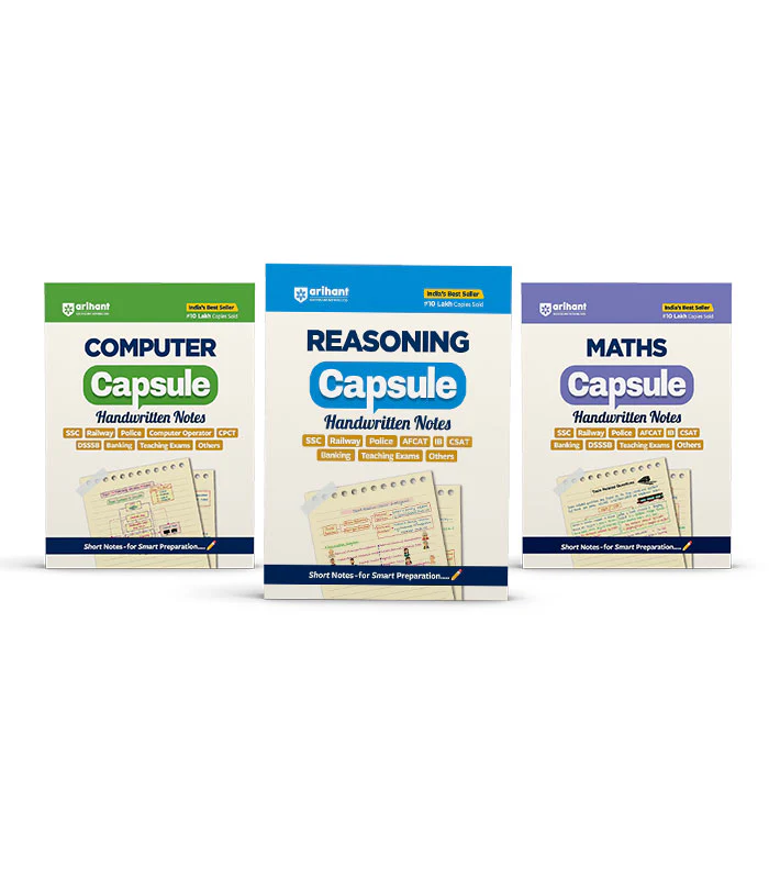 Combo of Capsule Handwritten Notes | Maths, Reasoning & Computer Knowledge | English Medium