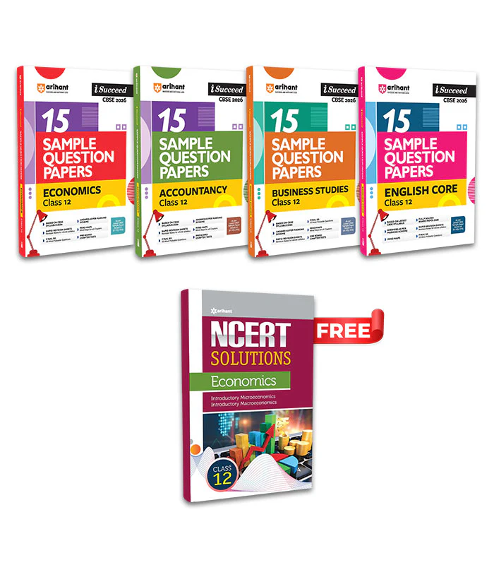 Combo of CBSE i-Succeed Sample Question Papers for Class 12th | Accountancy, Business Studies, Economics, English Core | With Free NCERT Solutions Economics for Class 12th | English Medium