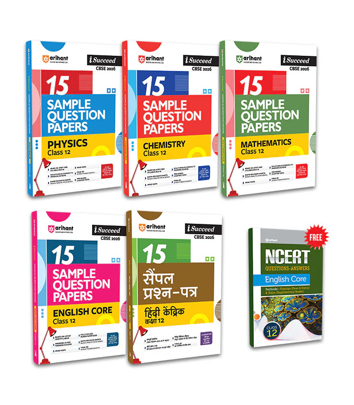 Combo of CBSE i-Succeed Sample Question Papers for Class 12th | Chemistry, Physics, Mathematics, English core, Hindi | With Free NCERT Question Answer (English Core) Class 12 |English Medium