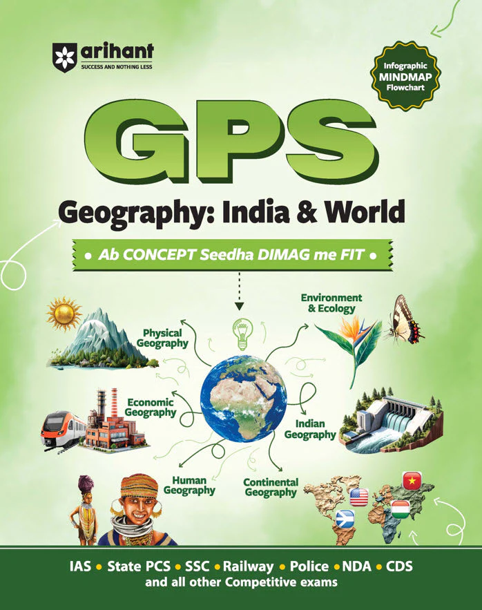 GPS Indian Geography: India and World | with Infographics Mindmaps & Flowcharts | for UPSC, IAS, PCS, SSC, Railway, NDA, CDS & Other Competitive Exams