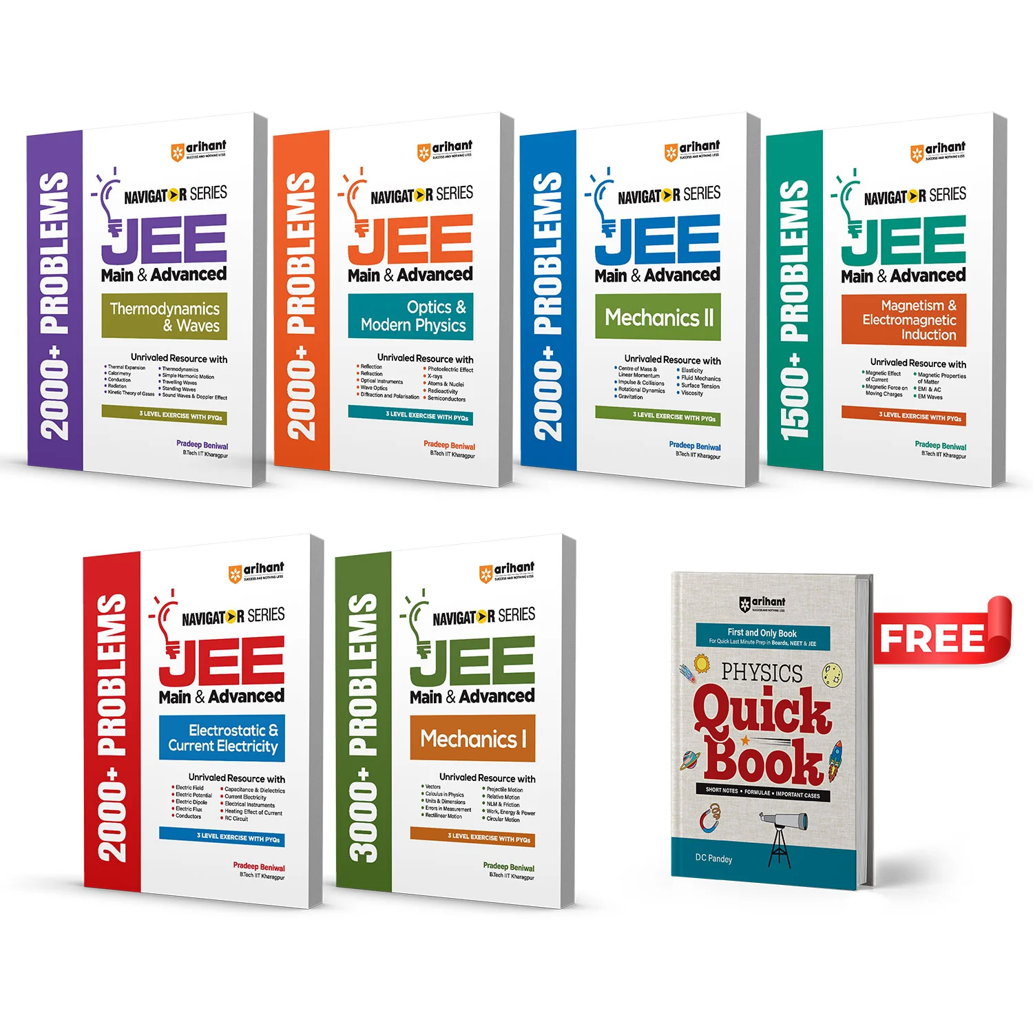 Combo of Navigator Series JEE Main & Advanced 2027 | Mech. I & II, Electrostatic & Current Electricity, Magnetism & Electromagnetic Induction, Optics & Modern Physics, Thermodynamics & Waves | With Free Physics Quick Books | English Medium