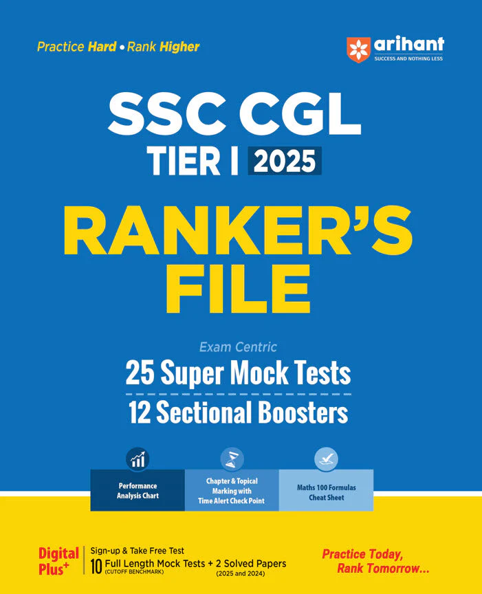 SSC CGL (Tier-I) Exam 2025 | Practice Sets (Rankers File) | 25 Super Mock Test & 12 Sectional Boosters | English Medium