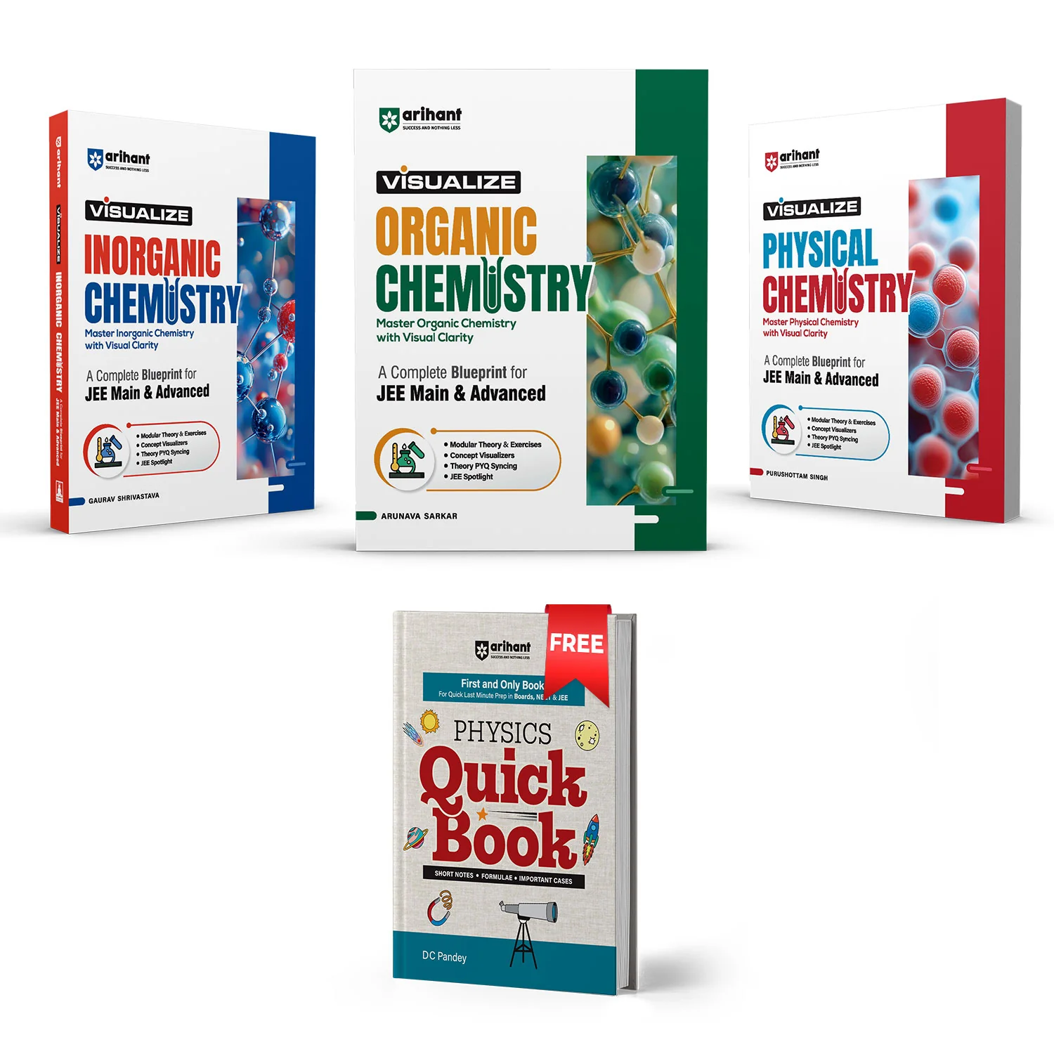 Combo of Visualize Chemistry For JEE Main & Advanced 2027 |  Organic Chemistry, Inorganic Chemistry & Physical Chemistry | With Free Physics Quick | English Medium