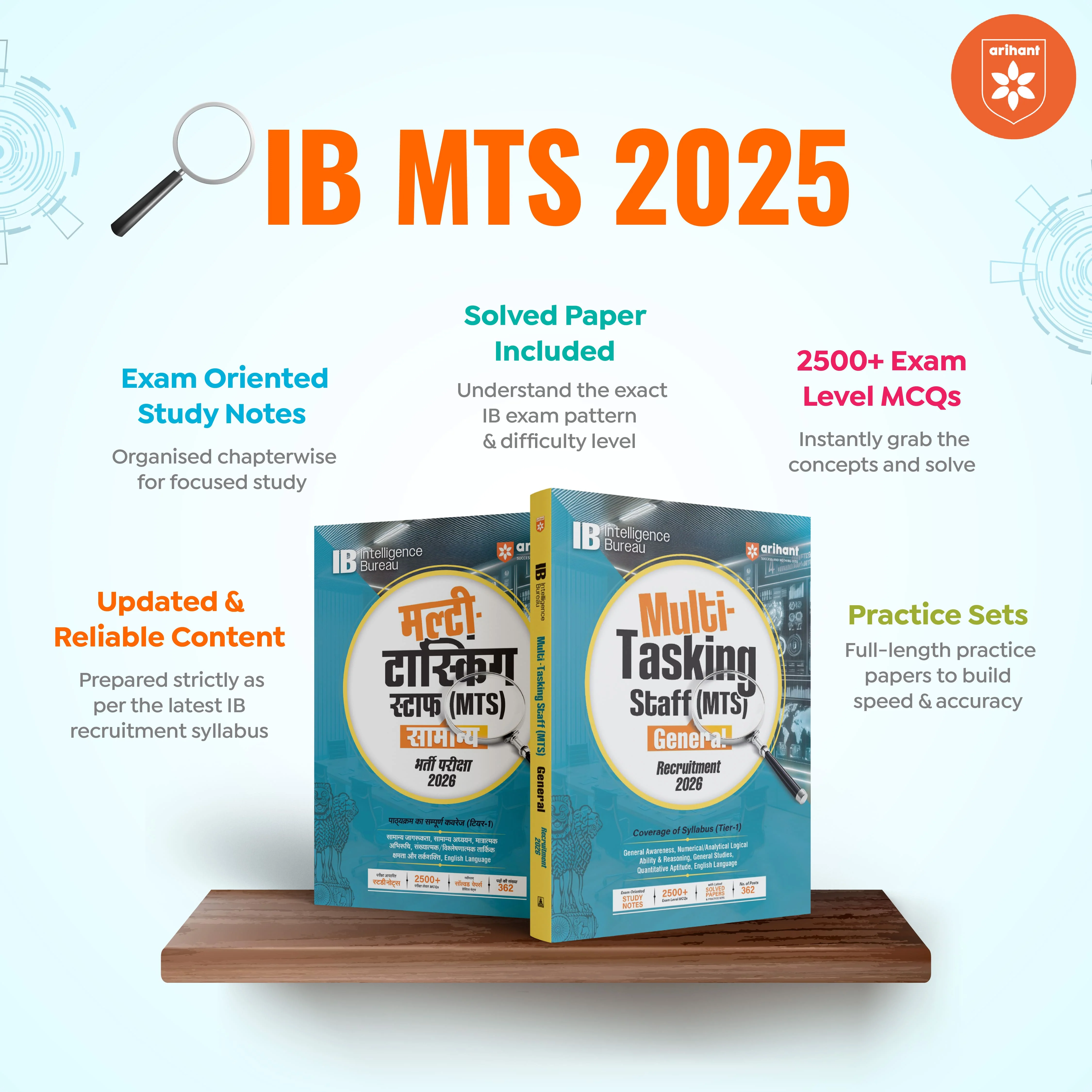 Intelligence Bureau (IB) Multi-Tasking Staff (MTS) General Exam 2026 | Complete Coverage of Syllabus (Tier-1) with Exam Oriented Study Notes, 2500+ MCQs, Latest Solved Papers & Practice Sets | Hindi Medium - Image 2