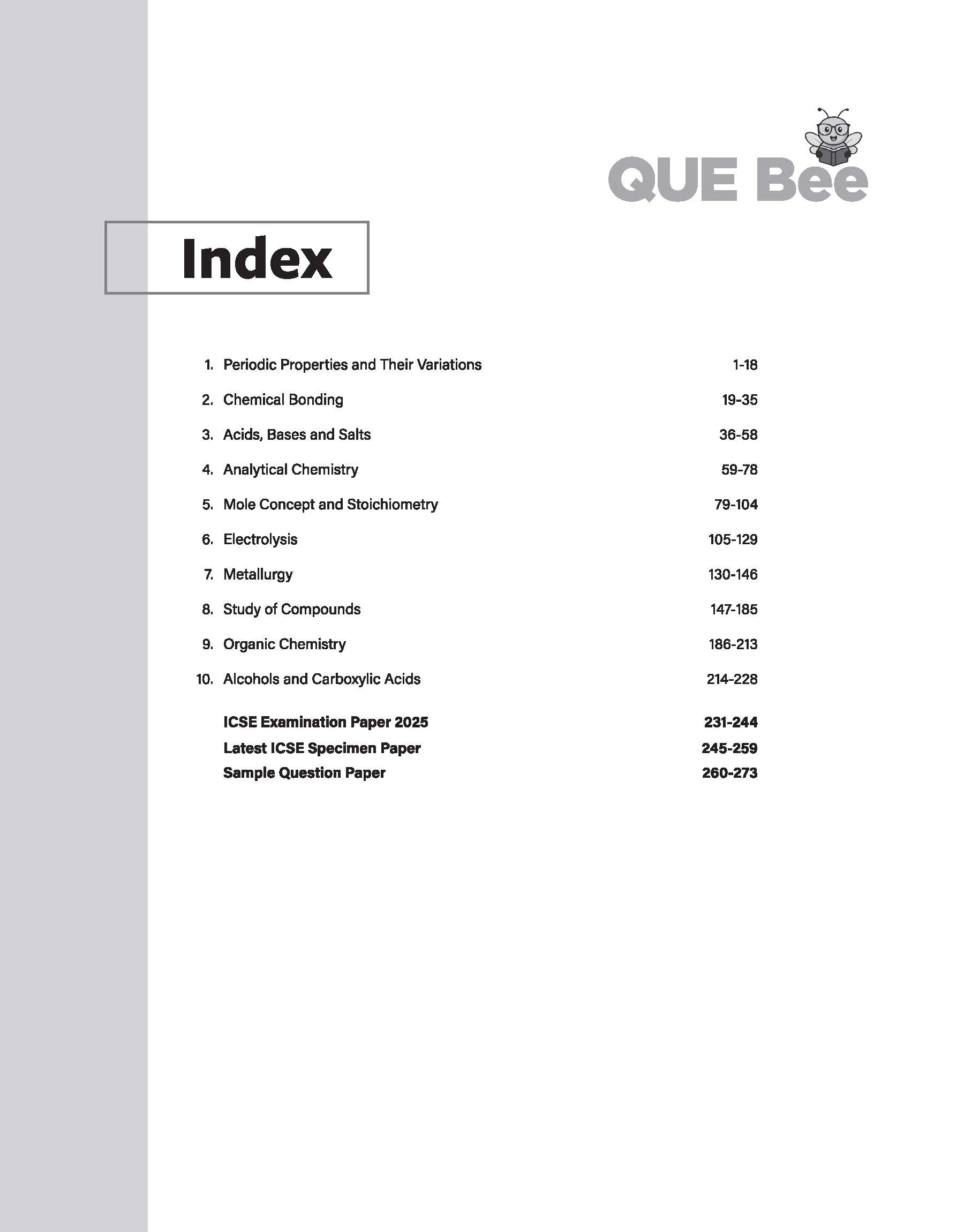 ICSE QUE Bee Chemistry Class 10 Exam 2026 | Quick Theory, Exam Pattern Questions, Speciman & Sample Papers | Key Words Highlighted in Theory & Answer - Image 3