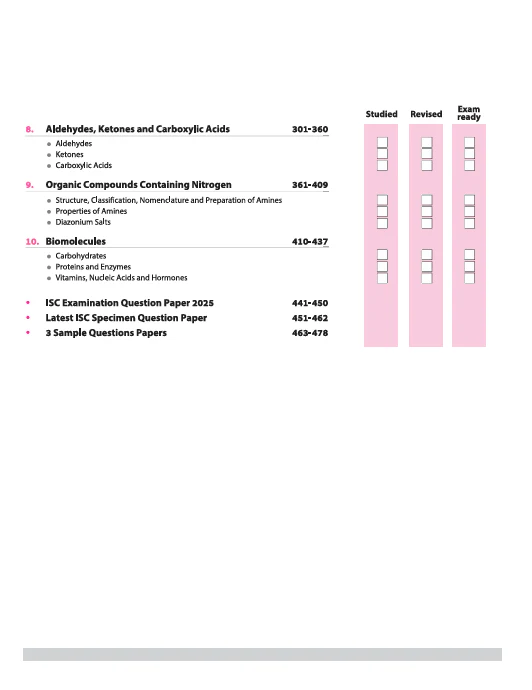 ISC All in One Chemistry Class 12 Exam 2026 | With Topic & Chapter Exercises, Exam Pattern Questions, Specimen & Sample Papers with Board's Questions Upto 2025 - Image 4