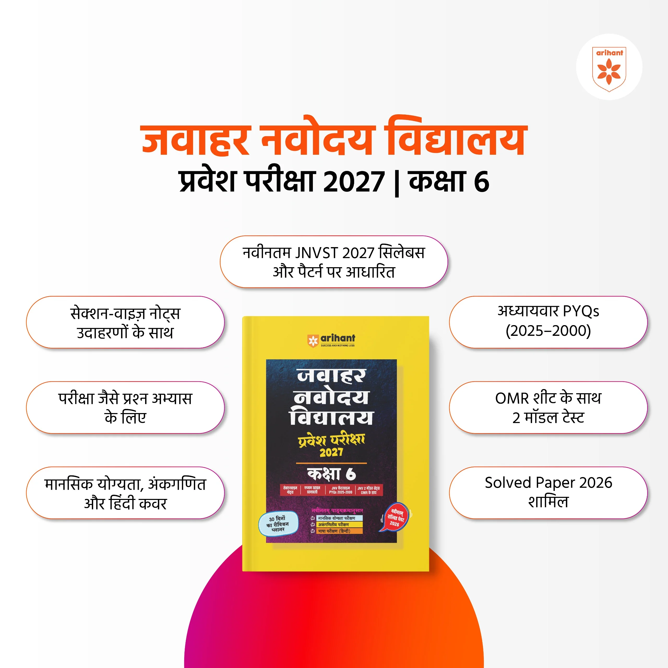 Jawahar Navodaya Vidyalaya Class 6 Entrance Exam 2027 | Study Guide As per Latest Syllabus | Includes Section-wise Notes, Exam-Style Questions, PYQs 2000–2025, Model Test Sets with OMR & Latest Solved Paper 2026 | Hindi Medium - Image 3