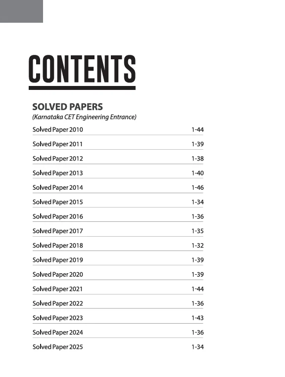 Karnataka CET Engineering Entrance 16 Years Solved Papers (2025-2010) | Physics, Chemistry & Mathematics | English Medium - Image 3
