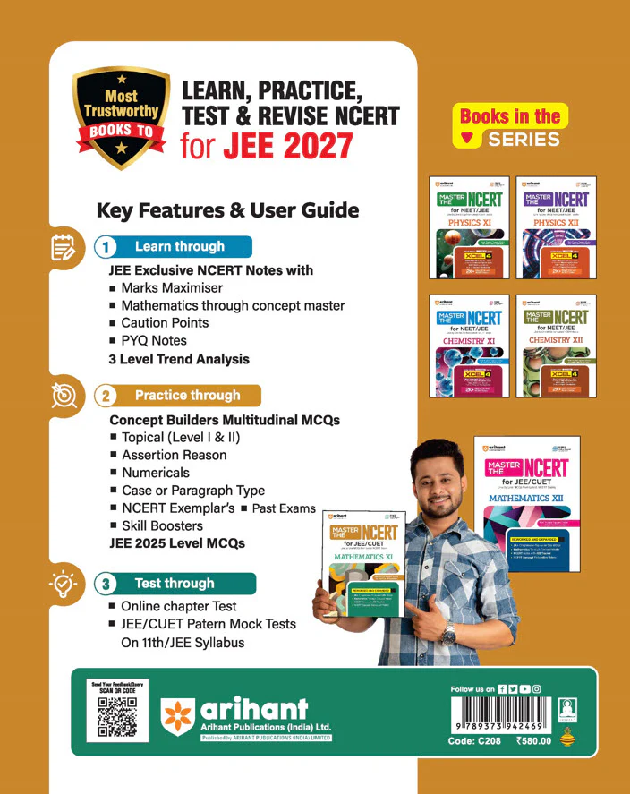 Master the NCERT Mathematics Class 11 | For JEE & CUET 2026 | Line by Line MCQs from Latest NCERT Book | NCERT-Based 2K+ MCQs, JEE Tracker, Concept Videos | FREE Online Support | Revised Edition 2026 - Image 2