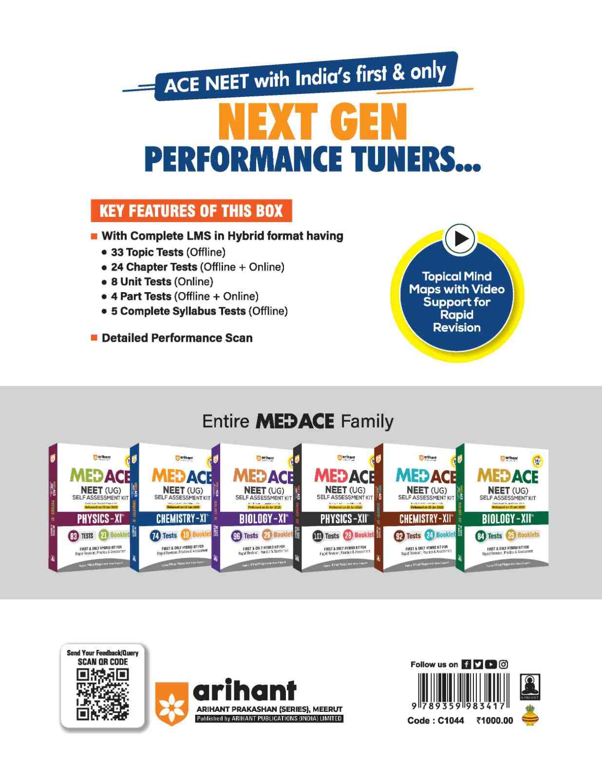 MED ACE NEET (UG) Chemistry Class XI | Self Assessment Hybrid Kit with 74 Tests & 19 Booklets | Latest NTA Pattern, Rapid Revision, Concept Testing & Performance Analysis | With Topical Mind Maps & Video Support - Image 2