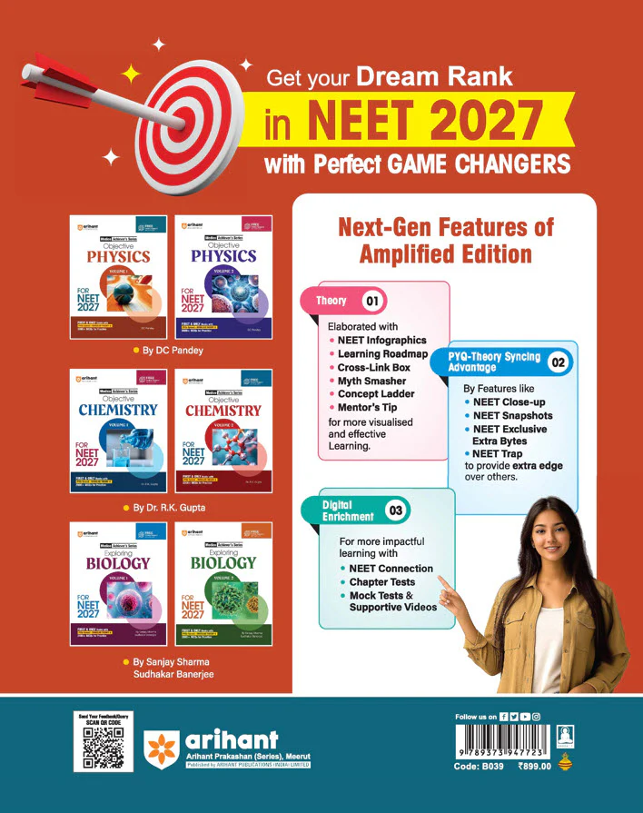 Objective Physics Volume 1 for NEET 2027 | Medico Achiever’s Series | 3000+ MCQs with PYQs Synced Modular Theory | Fully Revised NEET Preparation Book by DC Pandey - Image 2