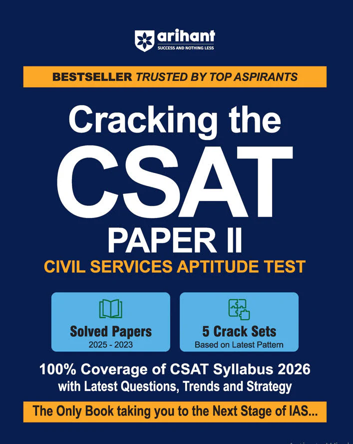 UPSC IAS Pre Exam Cracking the CSAT (Paper-2) 2026 |Solved Papers (2025-23) & 5 Crack Test Based on Latest Pattern | English  Medium