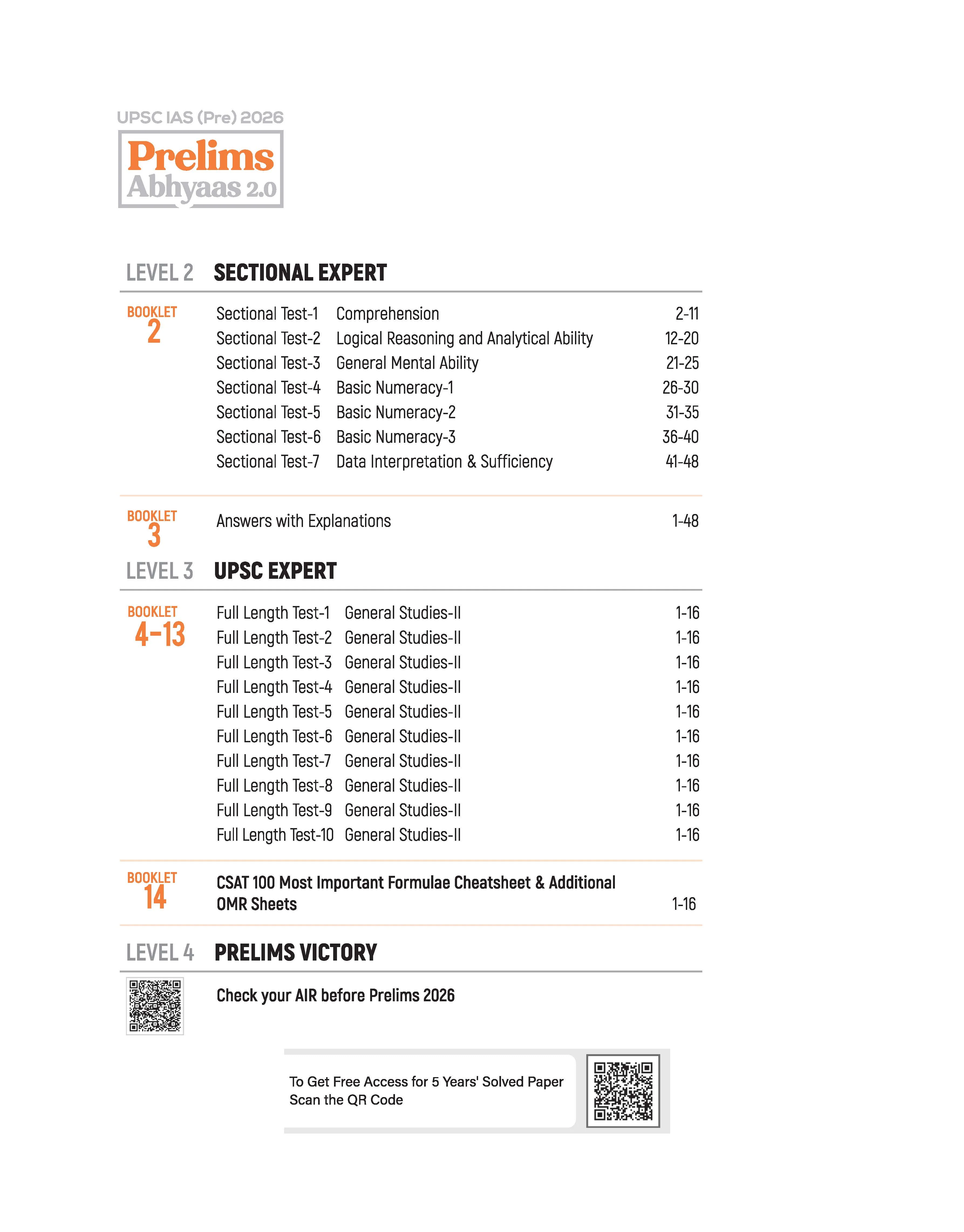 UPSC IAS Prelims 2026 – General Studies CSAT Paper 2 | Prelims Abhyaas 2.0 | 30+ Tests (26 Topical Test + 7 Sectional + 10 Full-Length) | 100 CSAT Formulae Cheatsheet for Quick Revision - Image 3