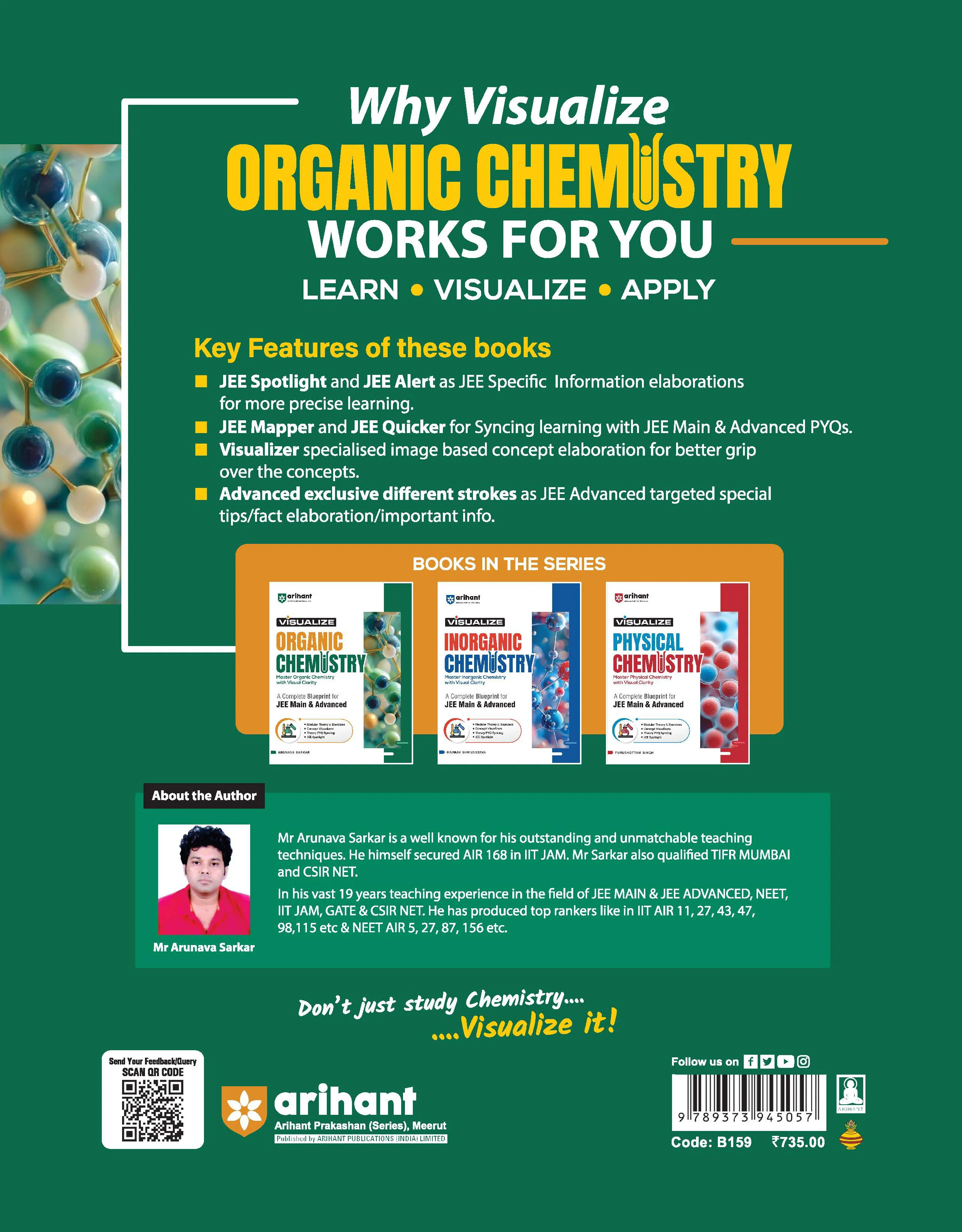 Visualize Organic Chemistry for JEE Main & Advanced 2026–27 | Complete JEE Blueprint with Concept Visualizers, Modular Theory & Exercises, Theory–PYQ Syncing & JEE Spotlight | Arunava Sarkar - Image 2